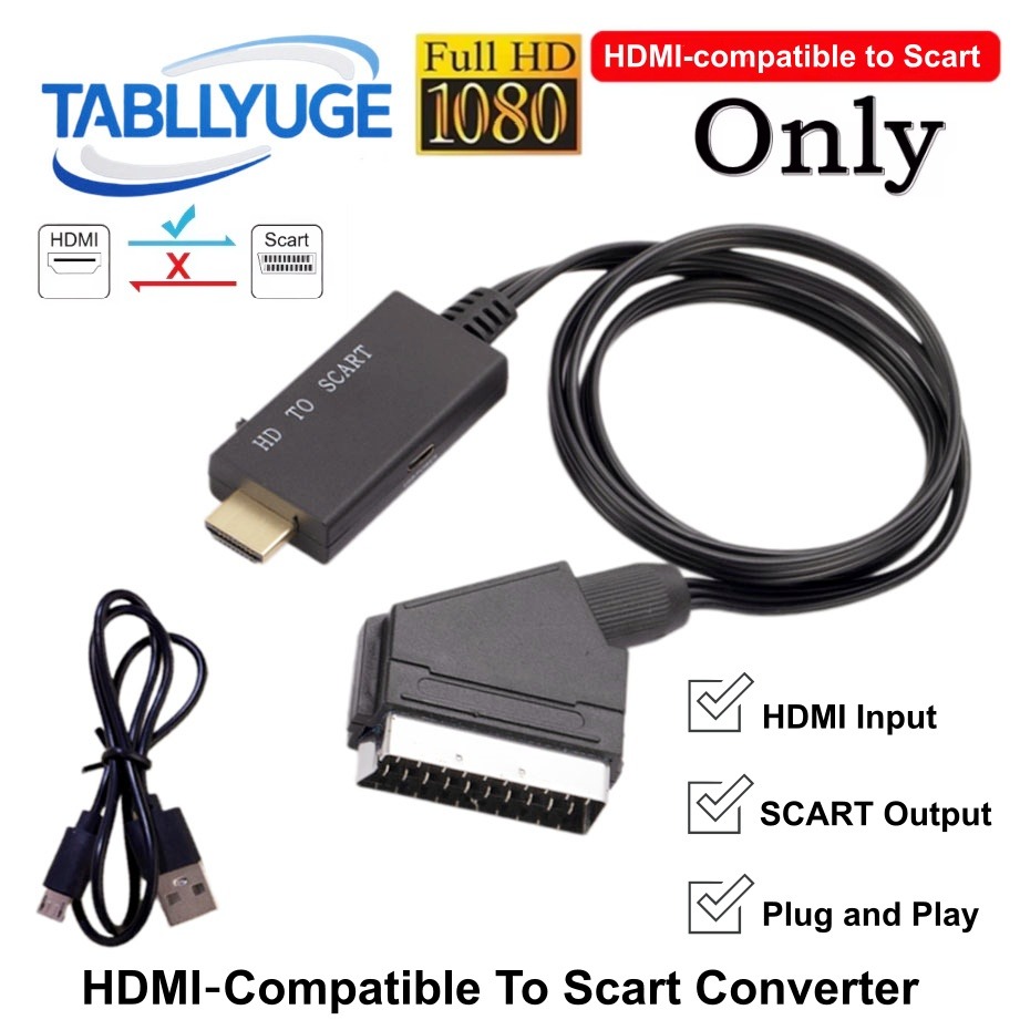 Scart To Hdmi - كابل محول HDMI متوافق مع SCART،