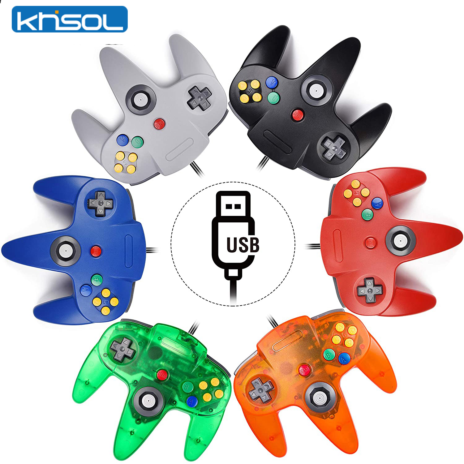 Retro Gaming N64 - N64 تحكم كلاسيكي USB سلكي عن