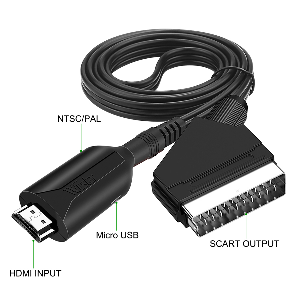 HDMI-متوافق مع محول كابل SCART - مراجعة Scart To Hdmi وسعره