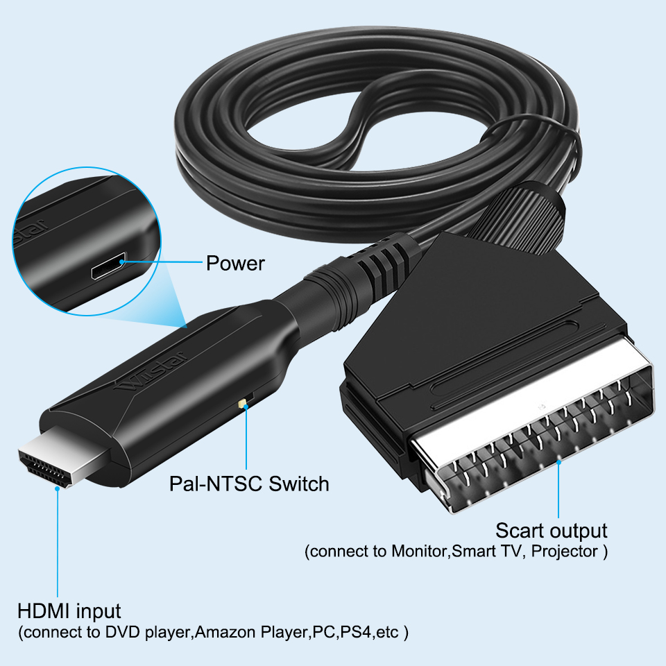 سكارت إلى HDMI-متوافق /HDMI-مت - مراجعة Scart To Hdmi وسعره
